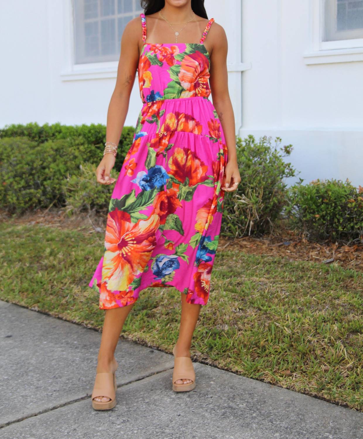 Skies Are Blue - Braided Strap Maxi Dress
