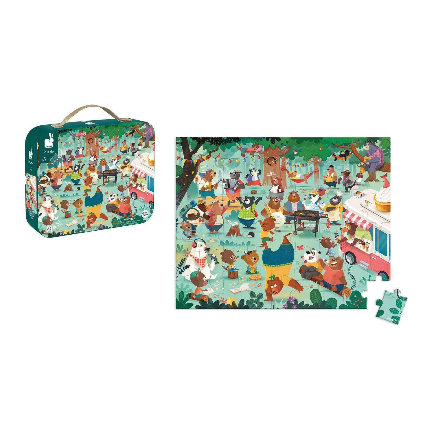 Janod - Family Bears 54-piece Cardboard Puzzle
