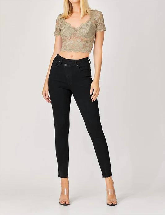 Risen - High Rise Crossover Skinny Jeans