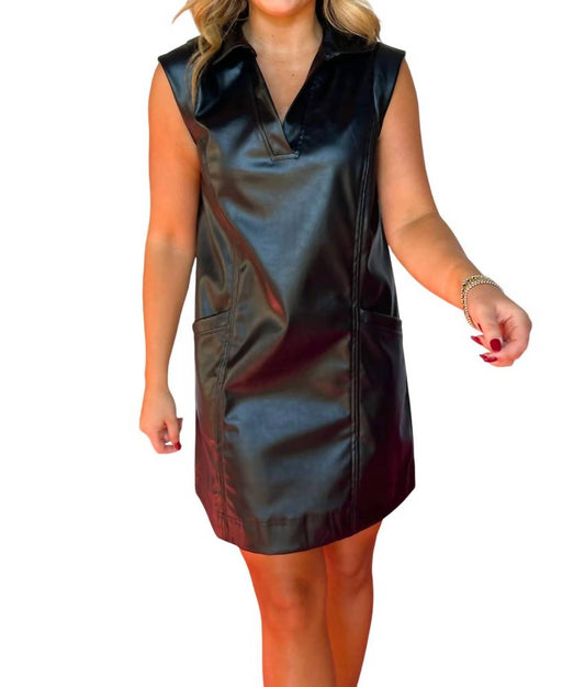 Entro - Hermione Faux Leather Dress