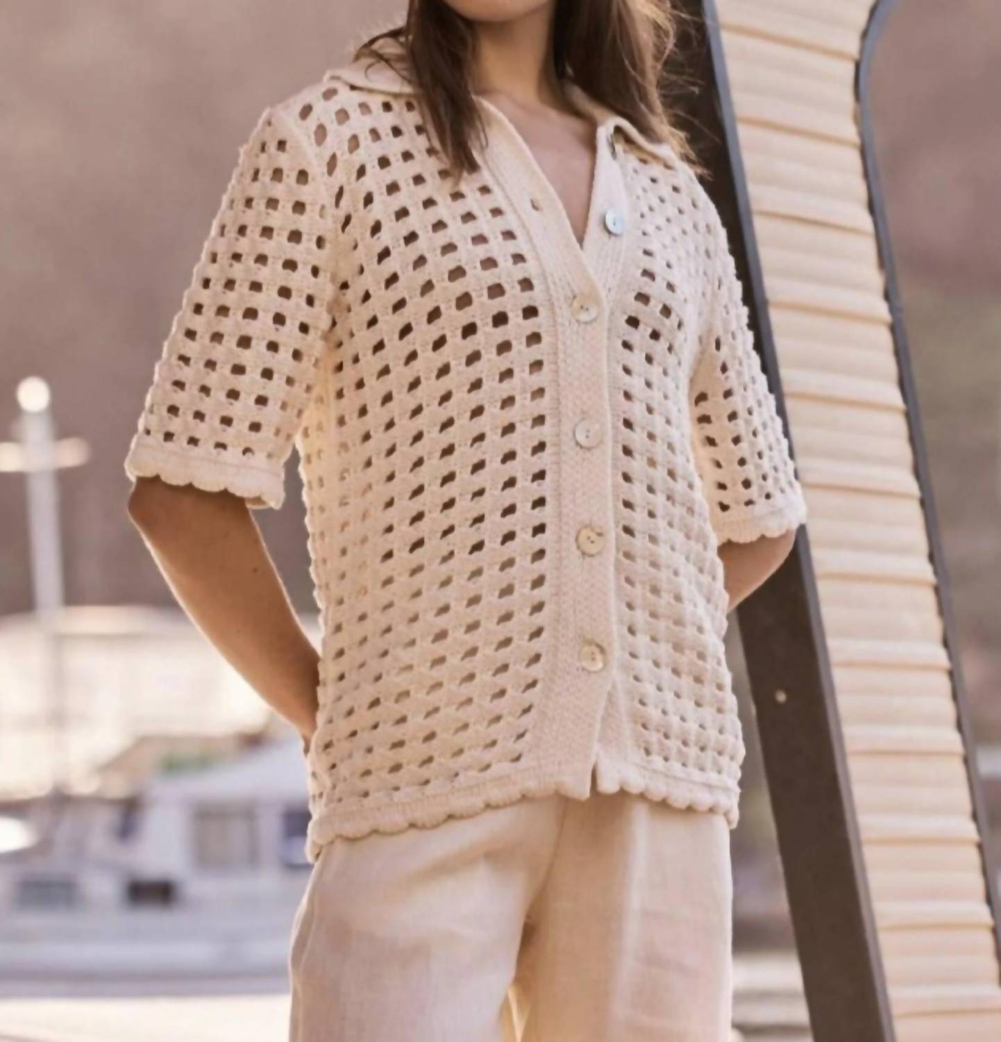 Little Lies - Crochet Button Shirt