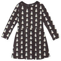 Kickee - Girls' Bamboo Print Long Sleeve Twirl Dress