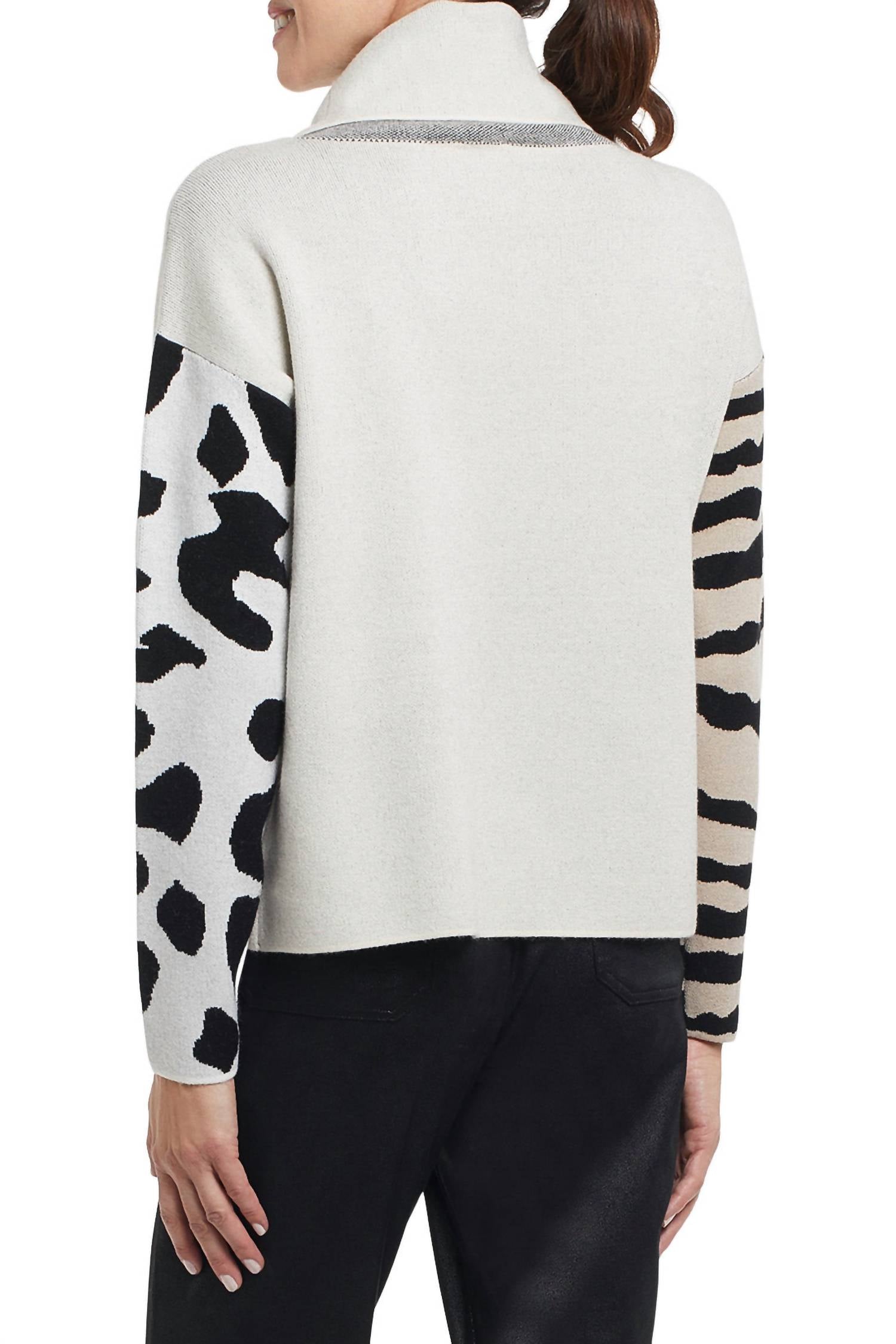 Tribal - Claire Color Block Cowl Neck Sweater