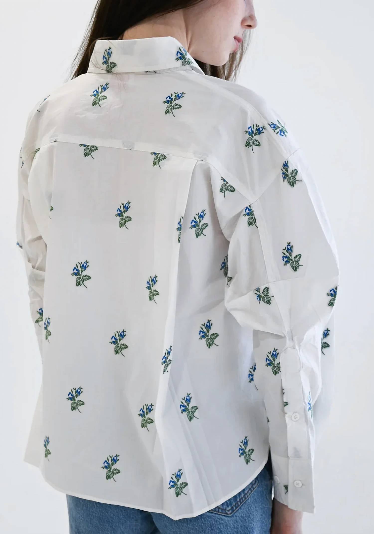Never A Wallflower - Over Sized Floral Jacquard Shirt