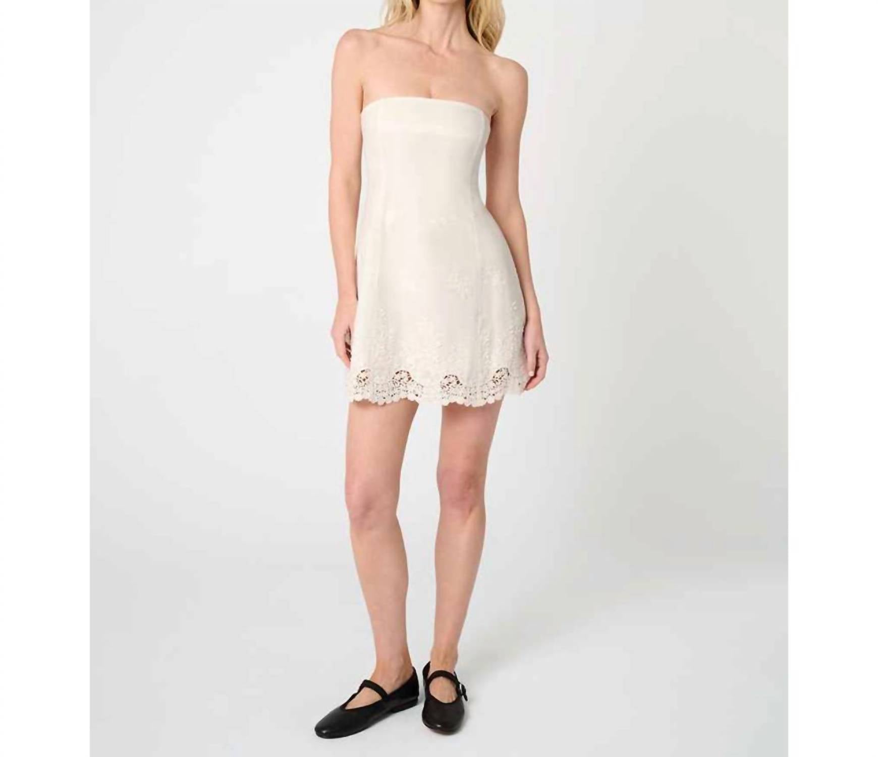 We Wore What - Strapless Peplum Mini Dress