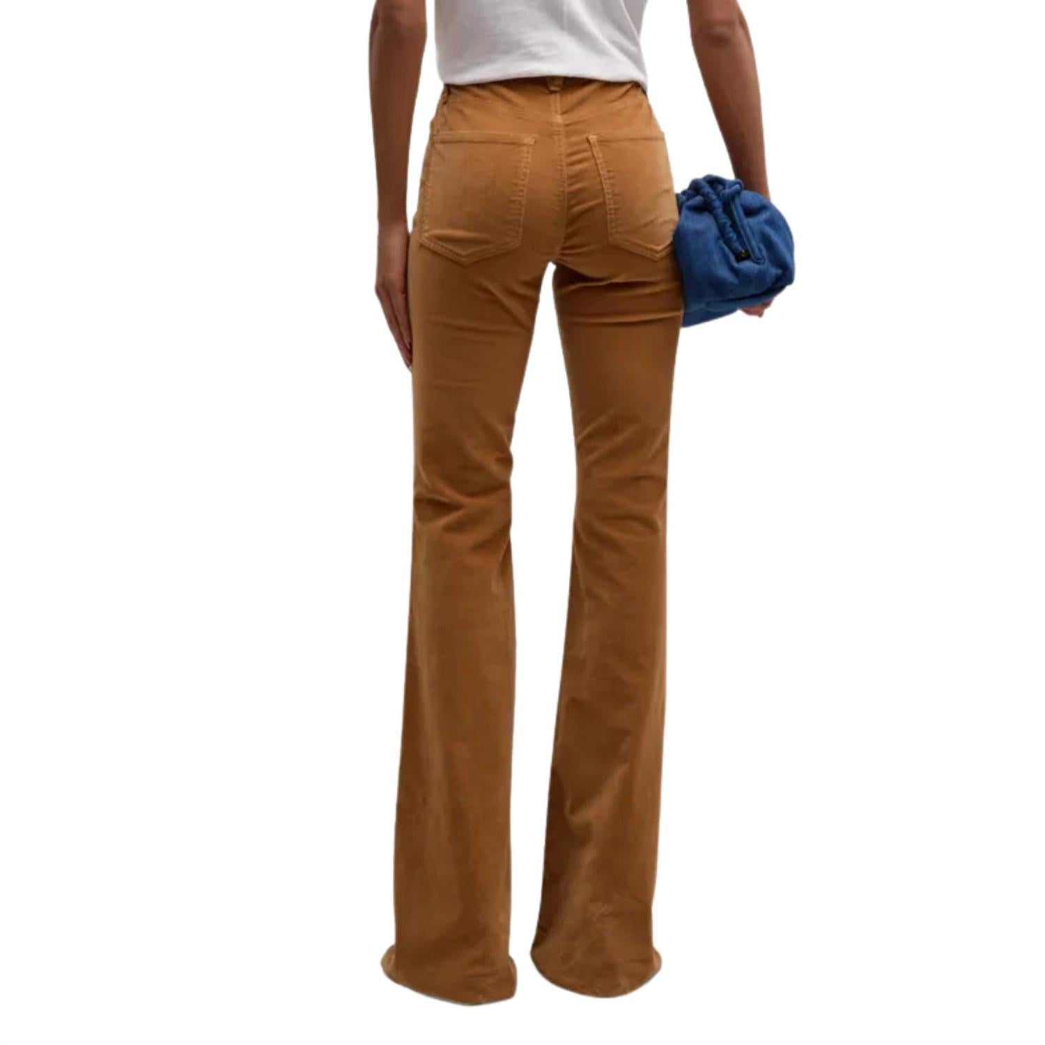 Veronica Beard Sheridan Bell Bottom Jean in camel in camel - women's pants - alternate view