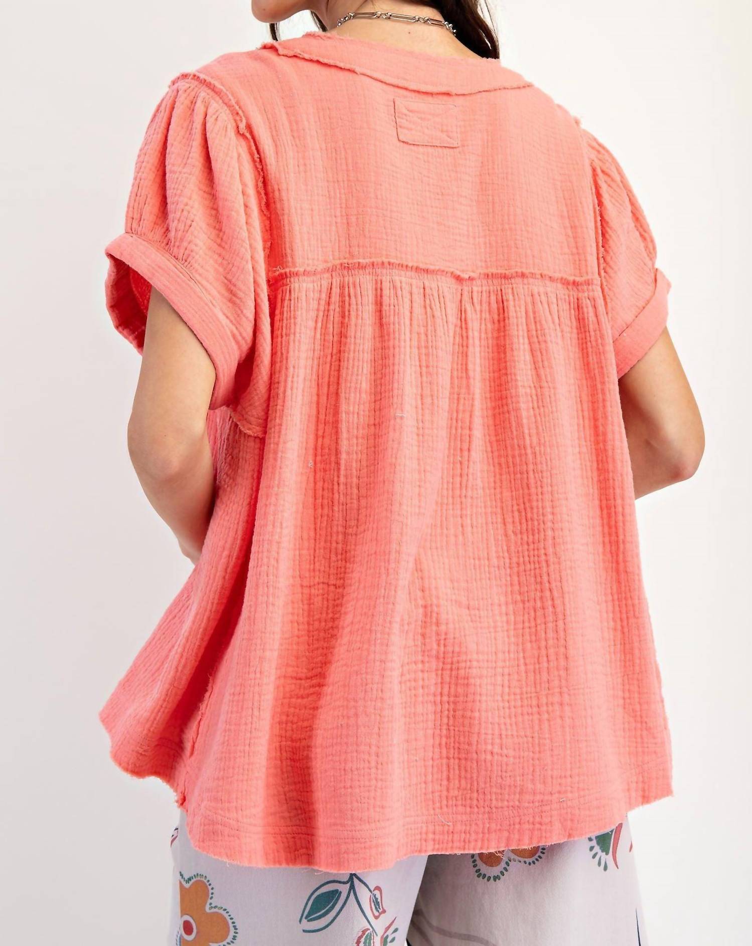 Easel - Soft Washed Woven Top
