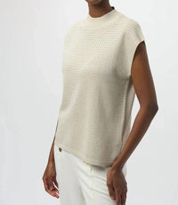 Joseph Ribkoff - Mock Neck Embellished Sleeveless Top
