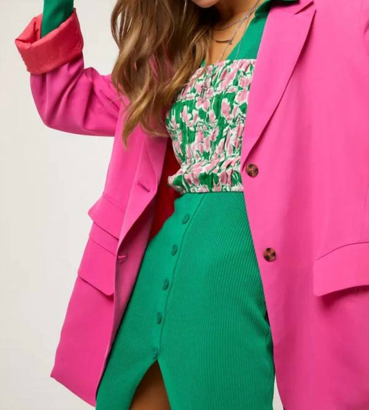 Davi & Dani - Button Front Boyfriend Blazer