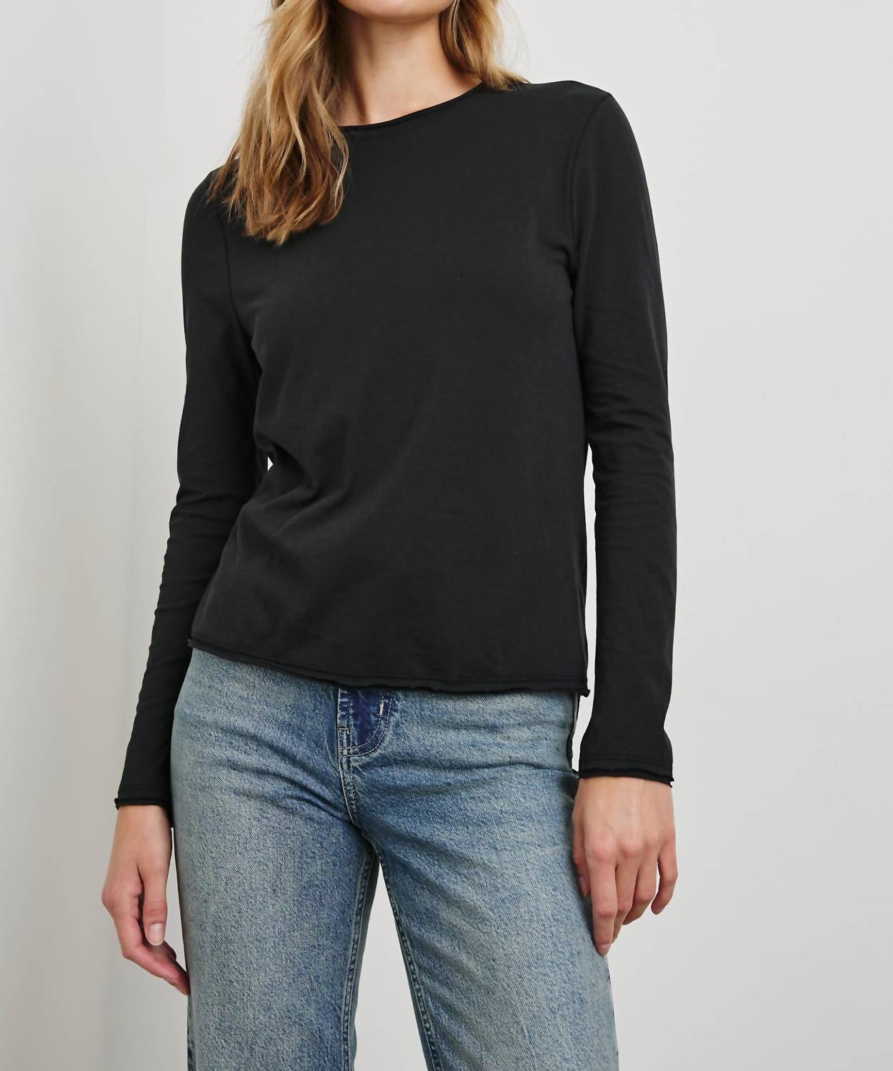Rails Long Sleeve Crew Neck Top in black - women's long sleeve top