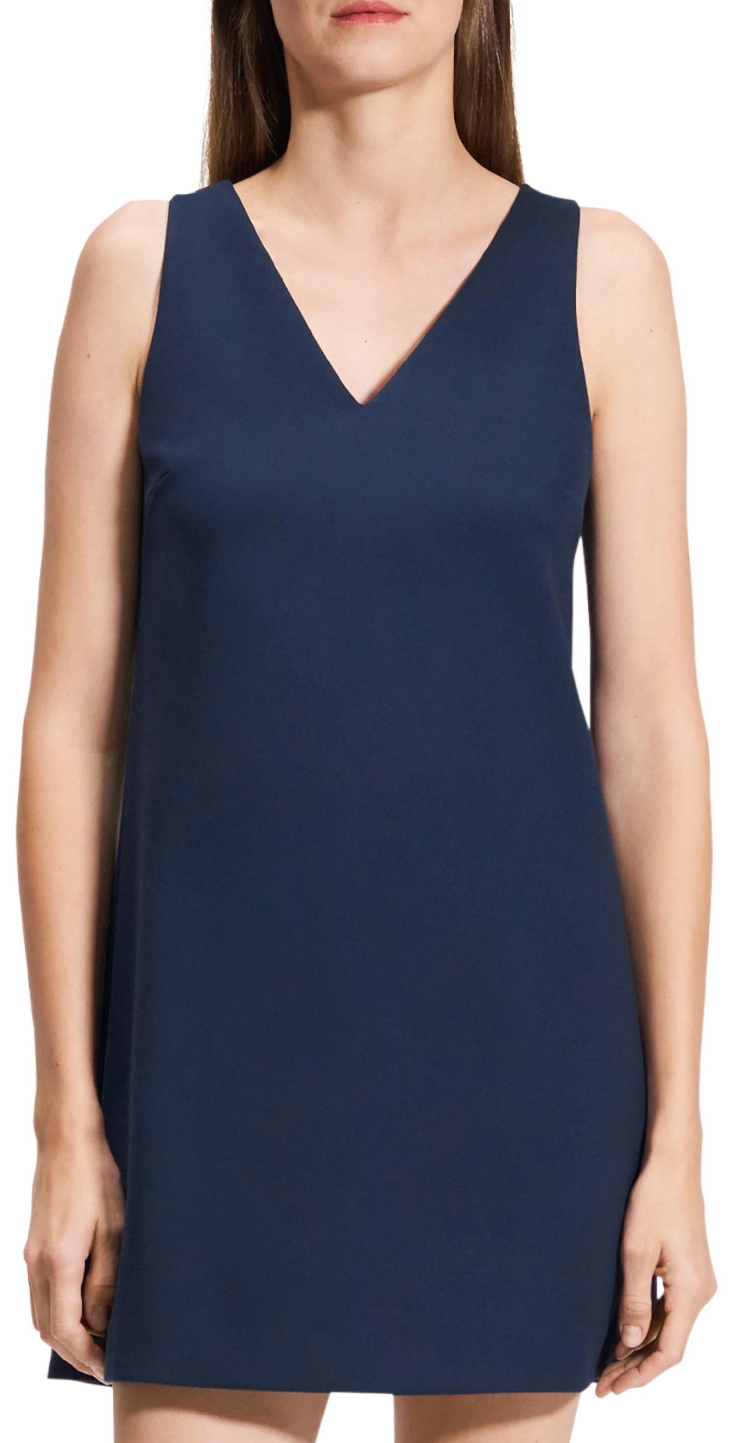 Theory - V-neck Shift Mini Dress