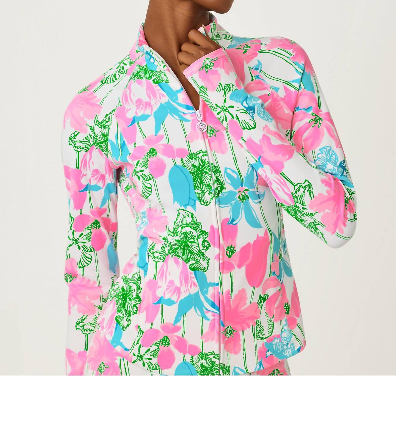 Lilly Pulitzer Luxletic Barbados Zip Up Jacket in resort white viney liney - women's jacket - view 4