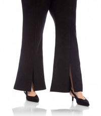Karen Kane Faux Suede Front Slit Pants - Plus in black - women's pants - alternate view