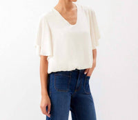 Karen Kane - Flutter Sleeve V-Neck Top