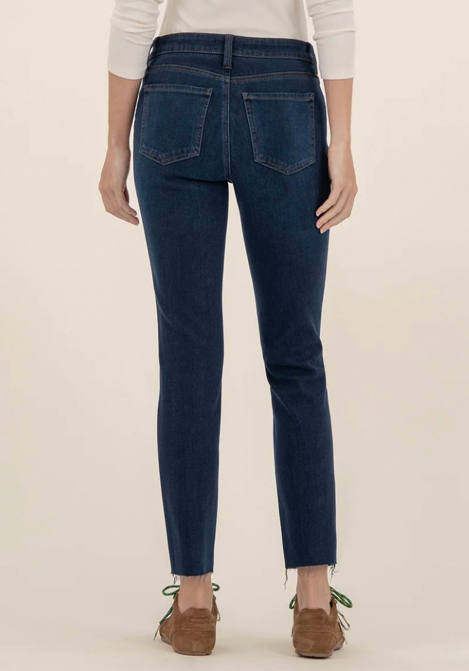 KUT FROM THE KLOTH Reese Ankle Straight Leg Jeans in courageously - women's jeans - detail view
