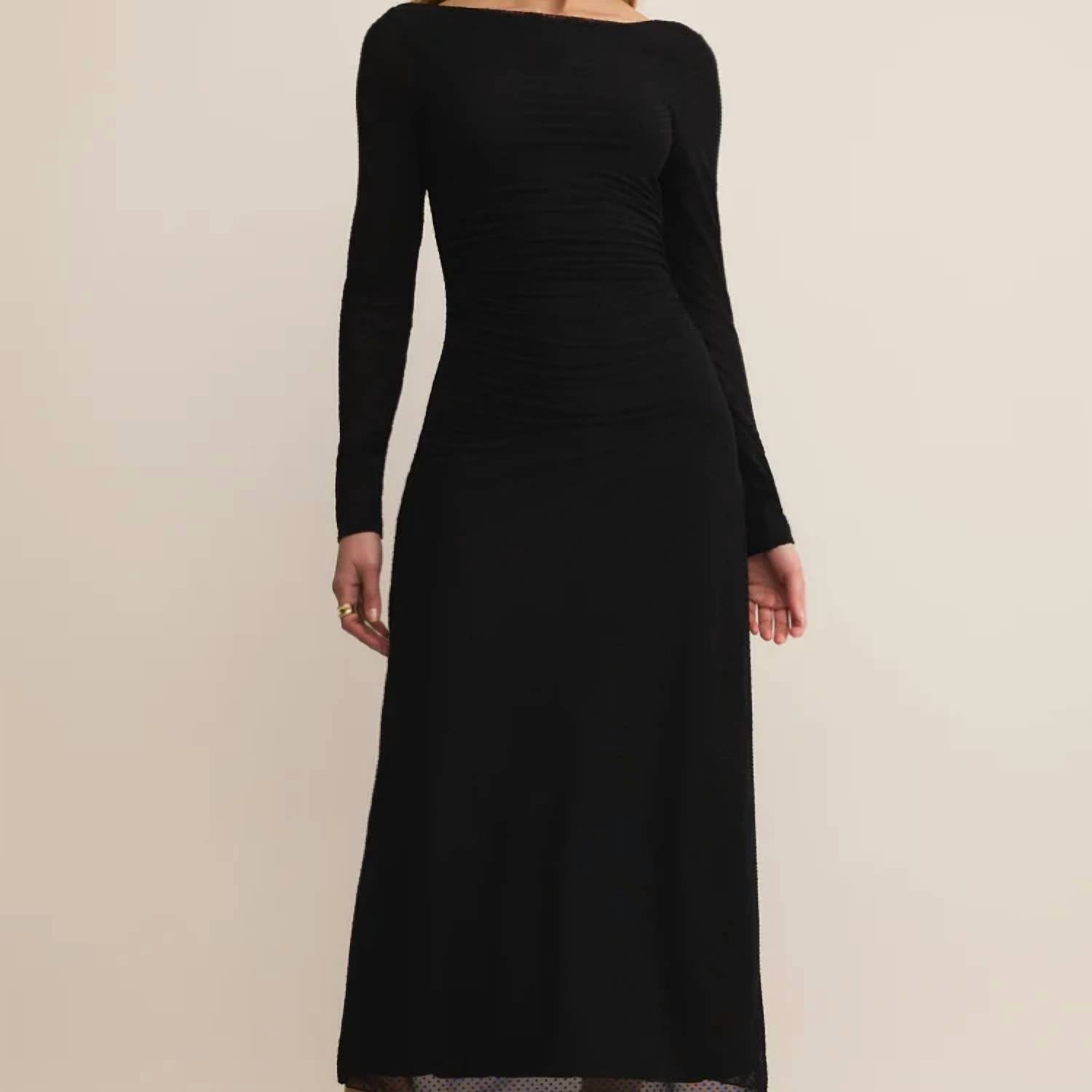 Z Supply Spellbound Mesh Midi Dress in black 1 - women's dress