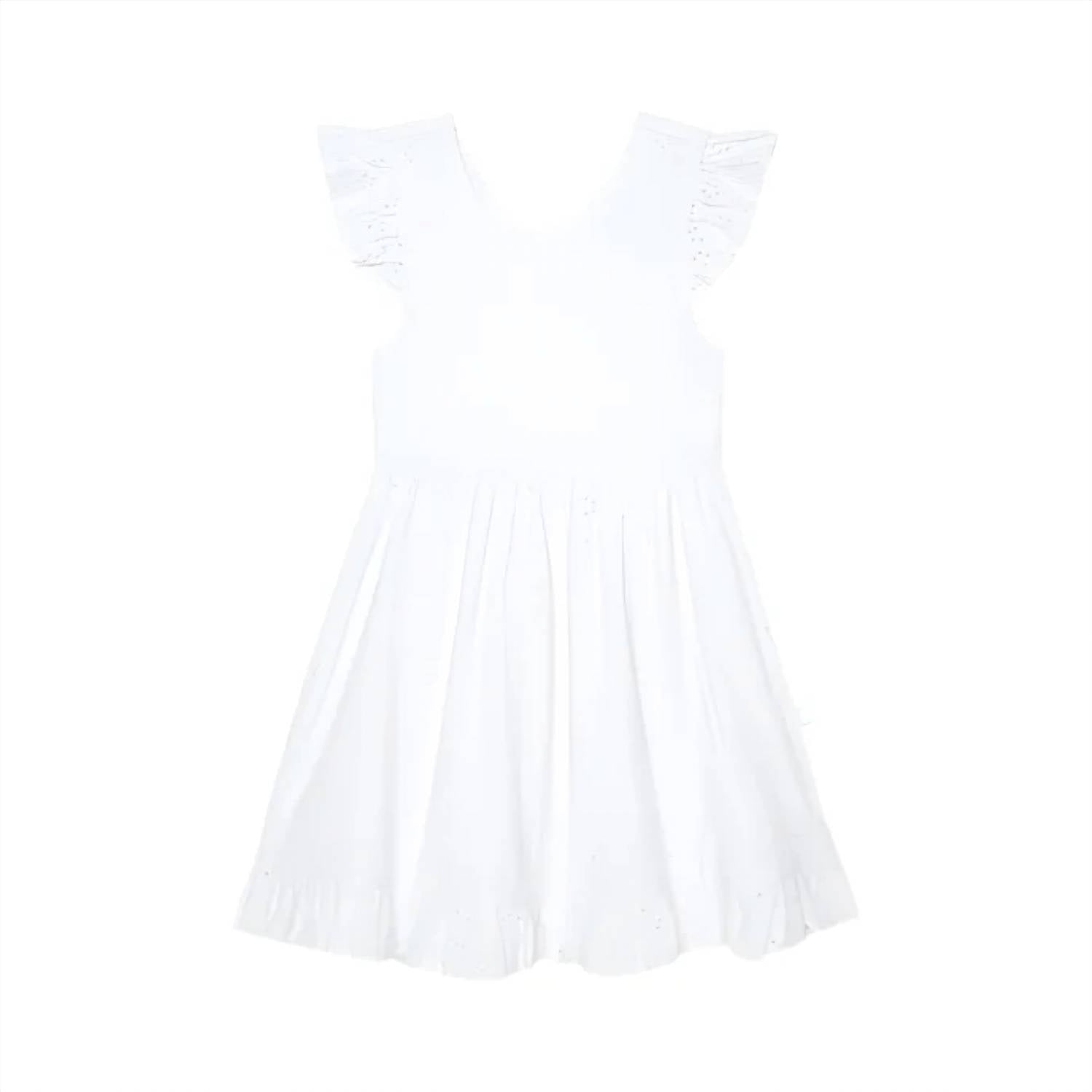 Posh Peanut - Girls Eyelet Tie Back Ruffled Twirl Dress