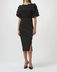 Joseph Ribkoff - Rosette Embroidered Sleeves Top