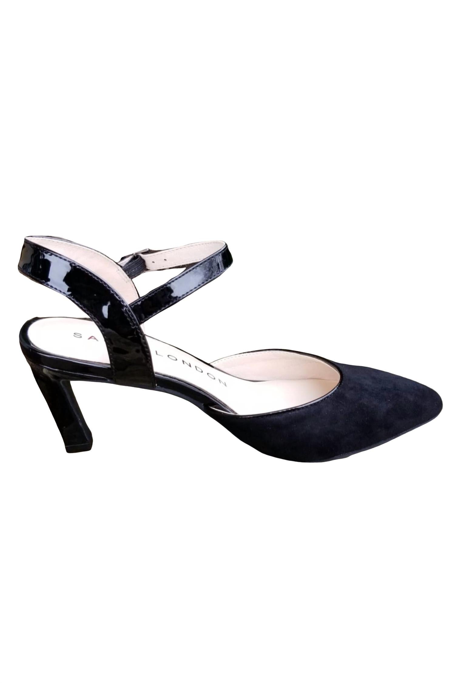 SACHA LONDON Women's Alina Heel Sandals in black - women's heels - detail view