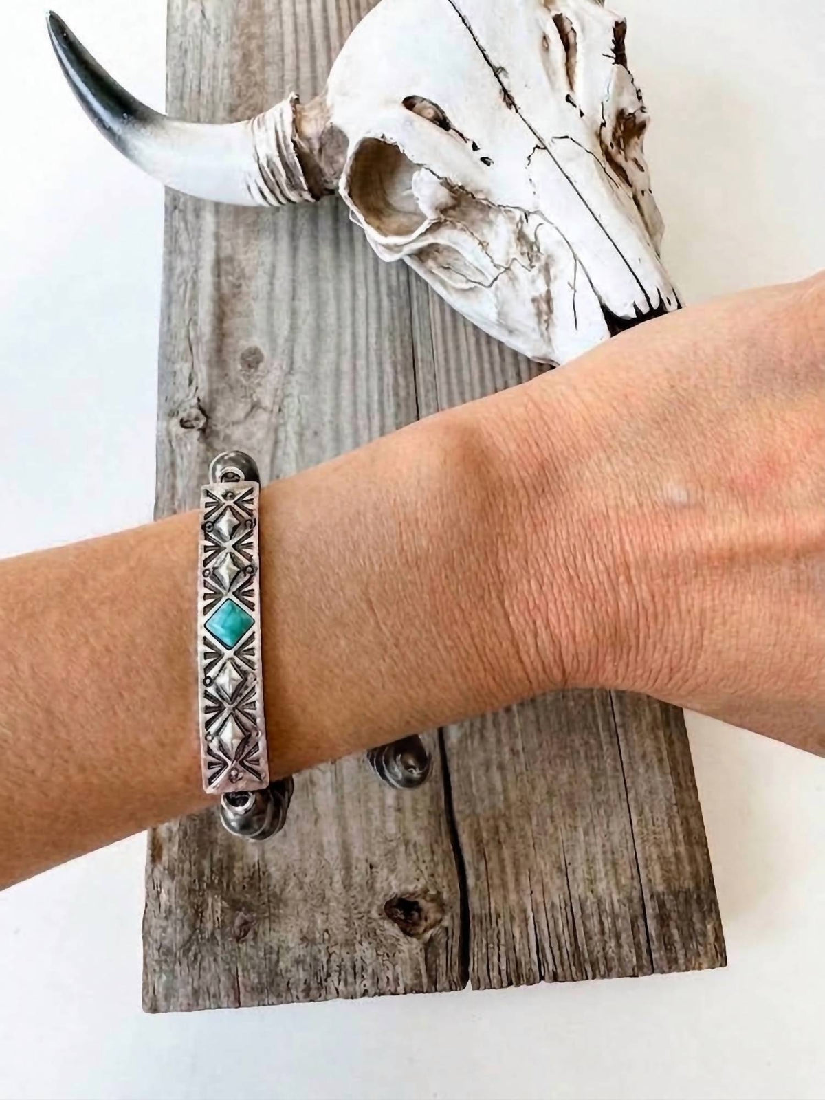 Boho Ranch - Women's Aztec Concho Stretch Bracelet