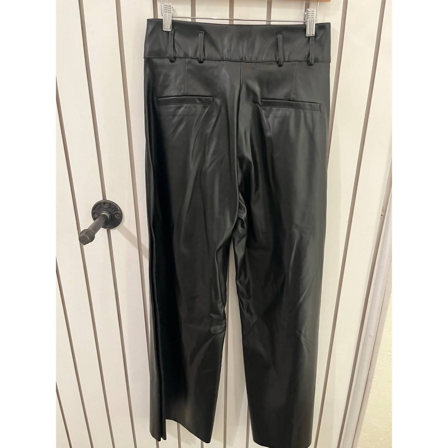 Stillwater Women's Vegan Leather Pants in black - women's pants - detail view