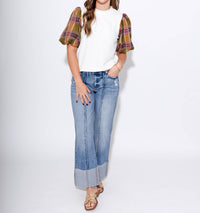 Thml - Plaid Perfection Puff Sleeve Top