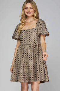 She + Sky - Bow Woven Dress With Pockets