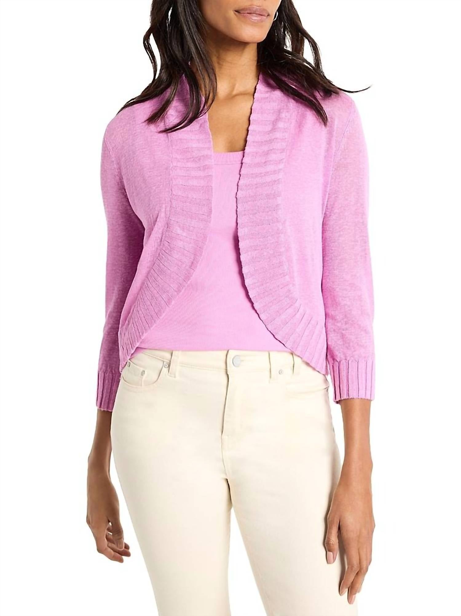 Nic + Zoe Bolero Cardigan Top in camellia - women's cardigan