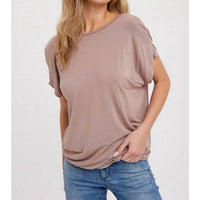 Bluivy - Twisted Back With T-Strap Jersey Top