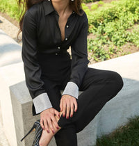 Frank Lyman - Button-Down Top with Rhinestone Cuff