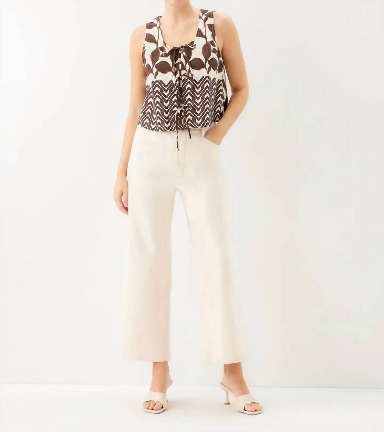 Fifteen Twenty - Emery Tie Front Sleeveless Top