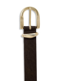 Sanctuary Women's All Day Calf Hair Belt in choco brown - women's accessory - detail view