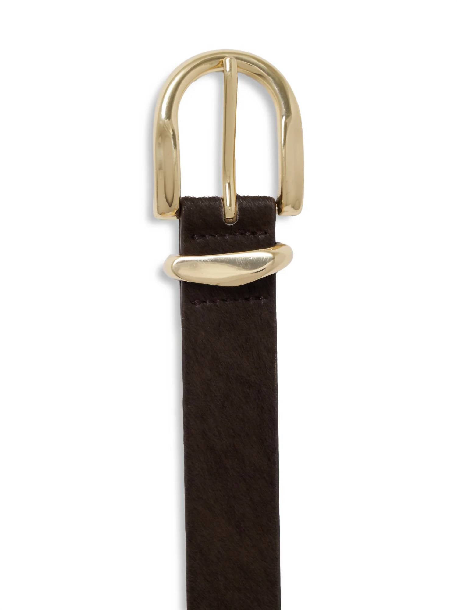 Sanctuary Women's All Day Calf Hair Belt in choco brown - women's accessory - detail view