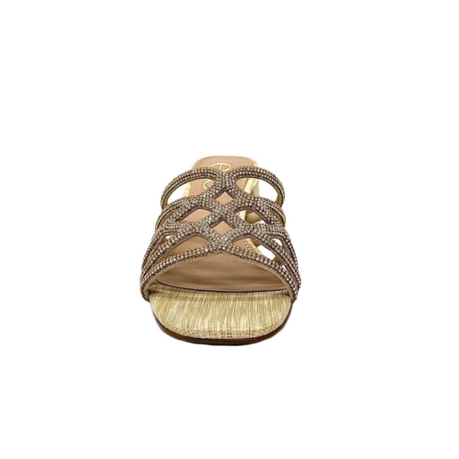 Exe Women's Carmen Block Heeled Evening Sandal in gold - women's heels - view 4