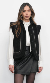 Greylin - Rory Shearling Button Front Vest