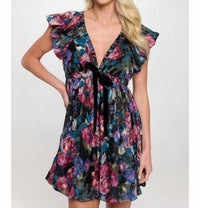 Meet Me In Santorini - Bow Floral Mini Dress