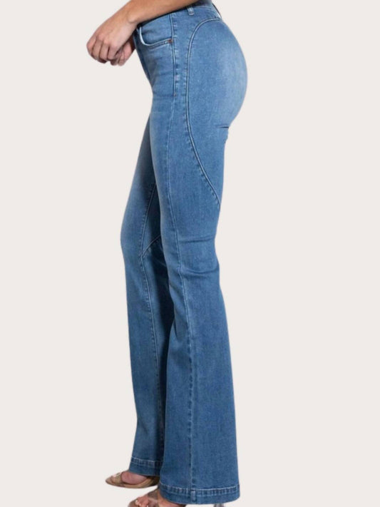 Vibrant M.I.U - High-Rise Heart Back Bootcut Jeans