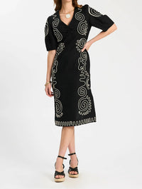 Tyler Boe - Posie Linen Embroidered Midi Dress