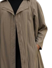 Annette Goertz Buddy Zip Up Cinched Hem Coat in khaki - women's jacket - detail view
