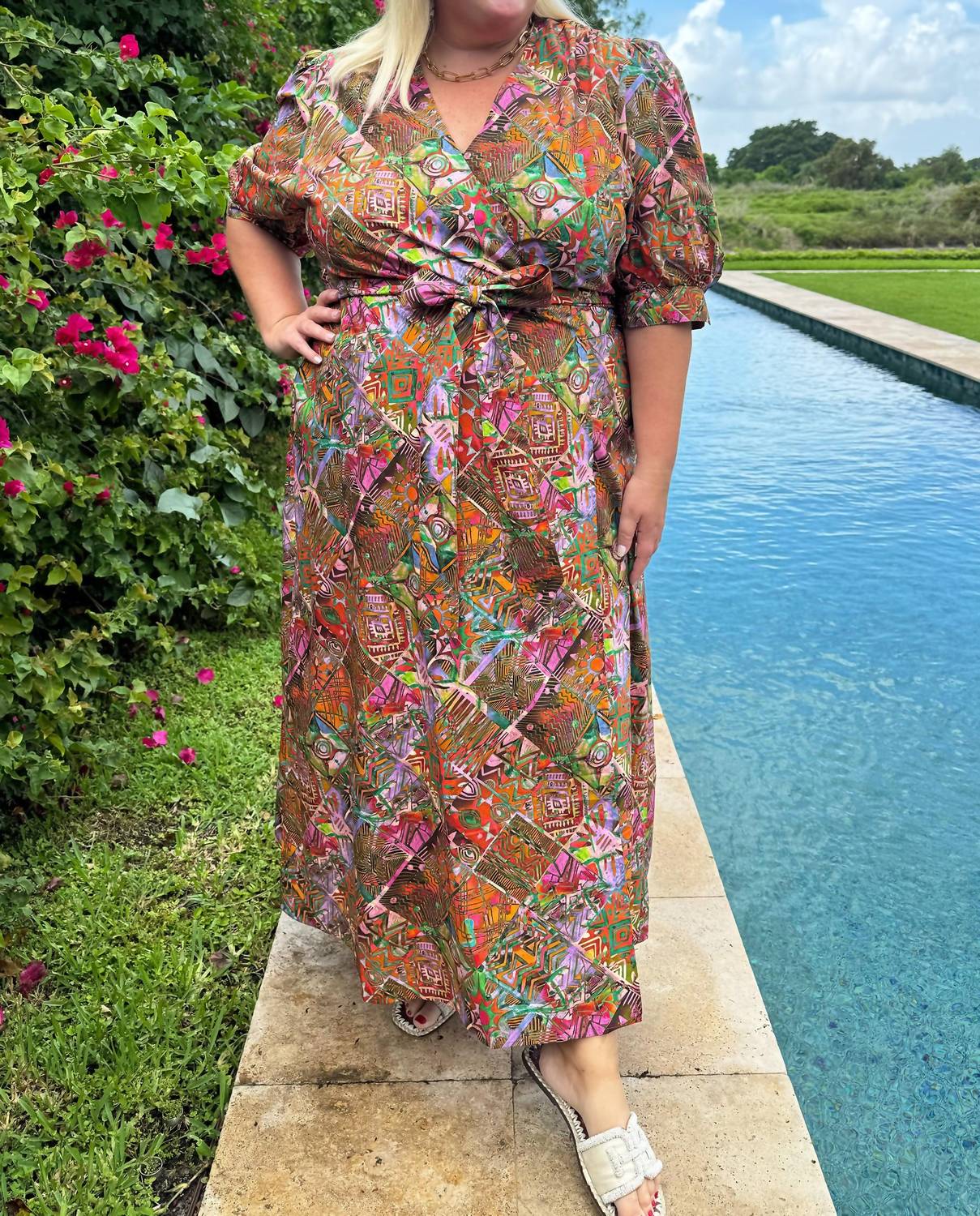 Marie Oliver - Rita V-neck Wrap Maxi Dress - Plus