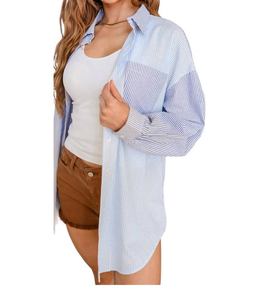 Andree By Unit - Yours or Mine Striped Button Down Shirt