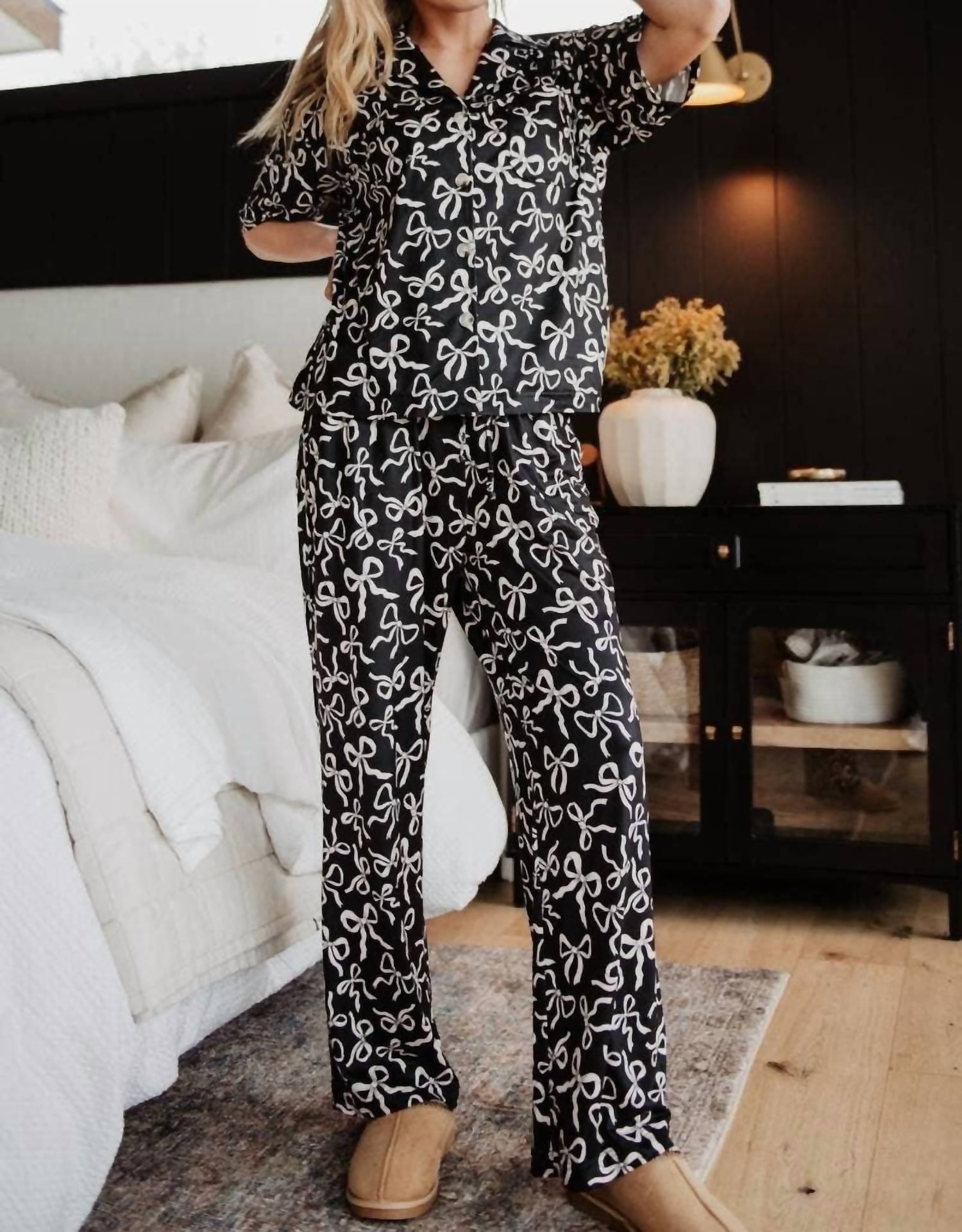 Katydid - Bow Print Pajama Pants Set