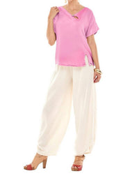 Oh My Gauze! Mike Cotton Top in carnation - women's t-shirt