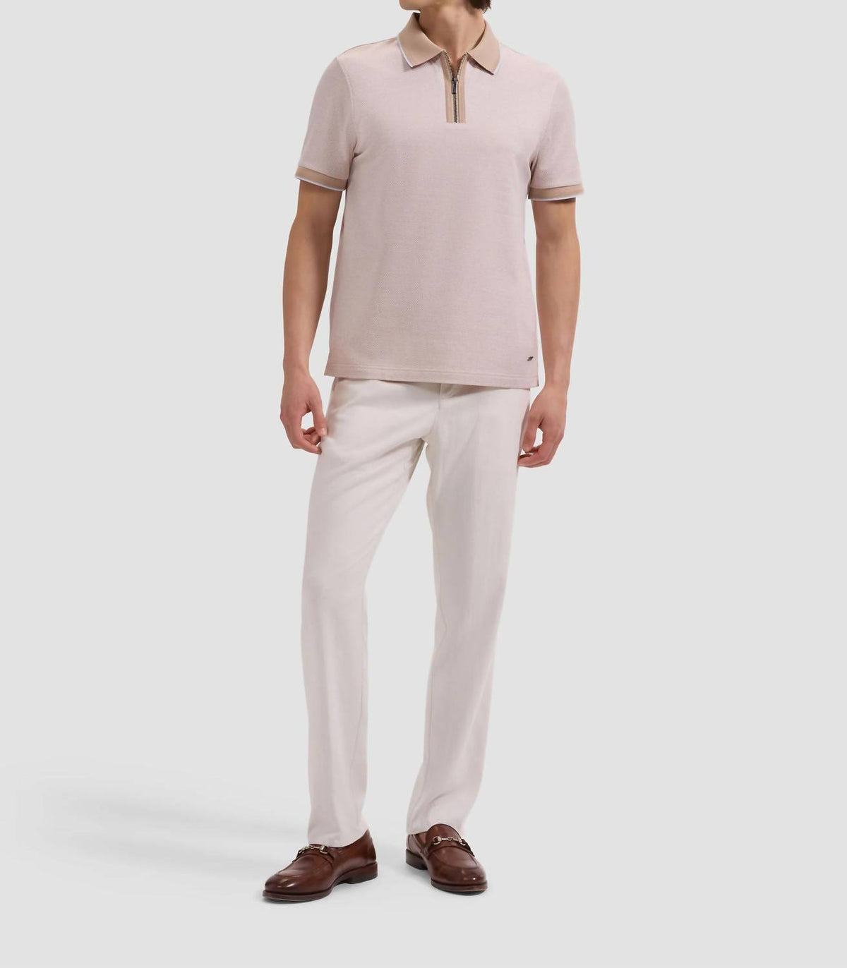 Bugatchi Uomo - Short Sleeve Quarter Zip Polo