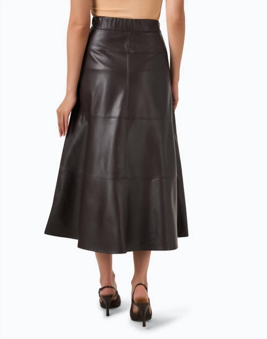 Purotatto - Faux Leather Midi Skirt