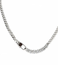 No Whining Designing - Women's 7 Stud Diamond Necklace