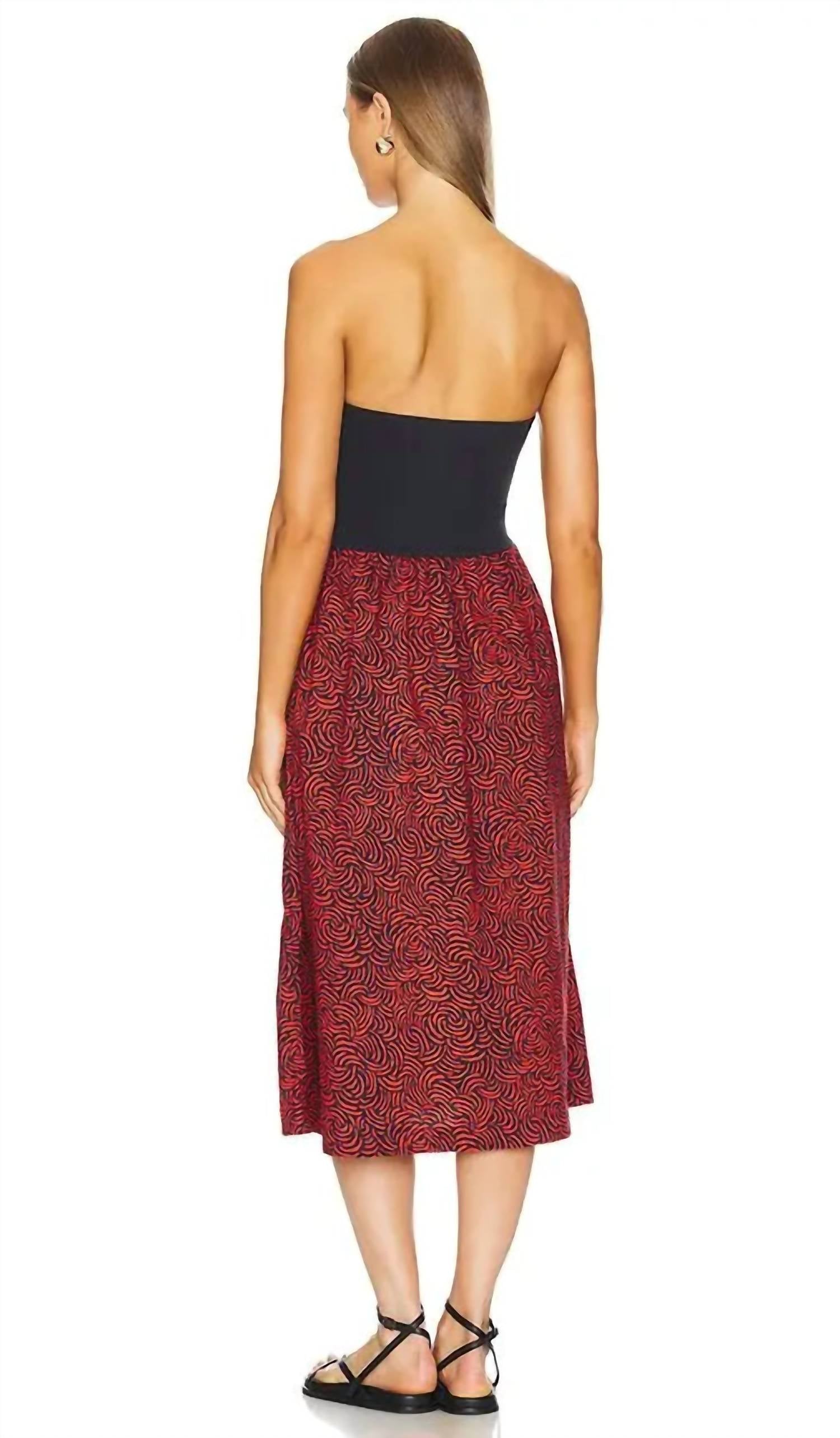 Nation LTD Gabbriette Strapless Dress in abstract swirl - women's dress - detail view
