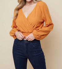 OVERLAP WITH SMOCKING LINEN TOP