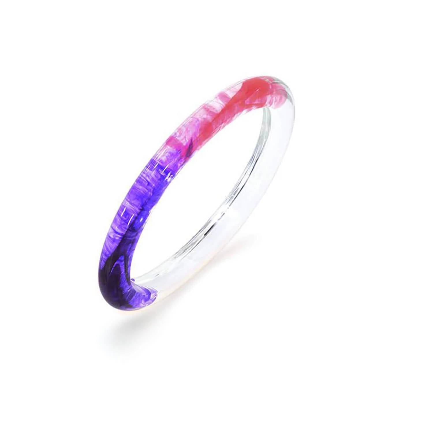 Gold & Honey - Women's Tie Dye Slip On Lucite Bangles