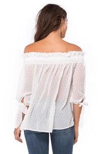 Beach Riot Sienna Top in white - women's blouse - detail view